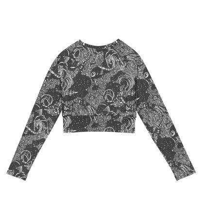 Long Sleeve Crop Top - Shadow Reverie