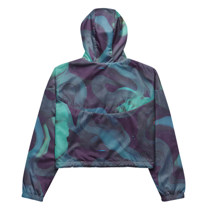Women's Cropped Windbreaker - Ethereal Dreamscape