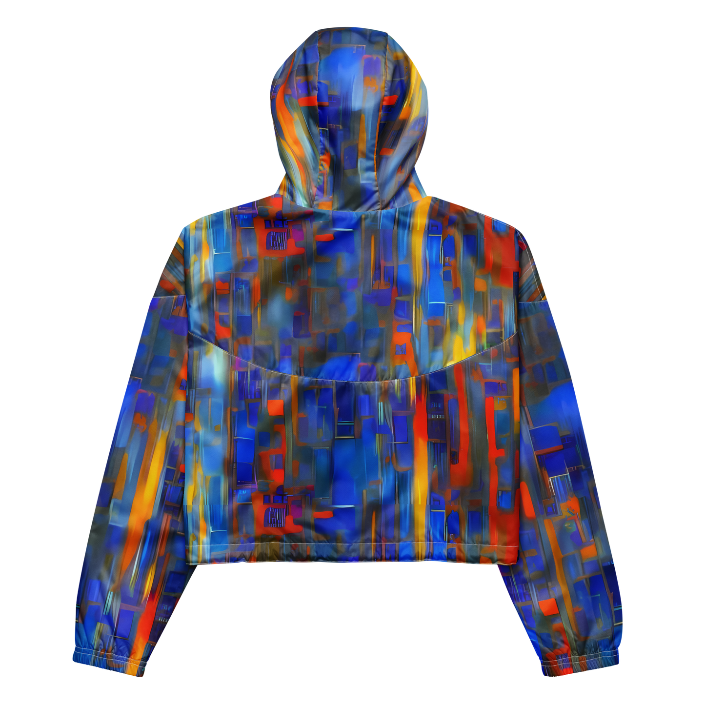 Women's Cropped Windbreaker - Neoplastique Flow