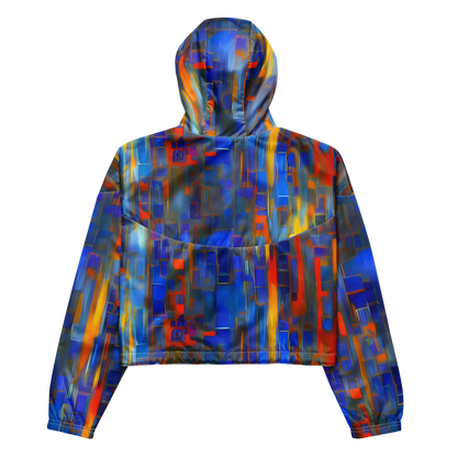 Women's Cropped Windbreaker - Neoplastique Flow