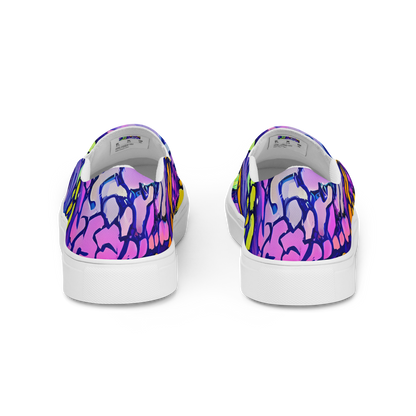 Women's Slip-On Canvas Shoes - Surreal Waveforms