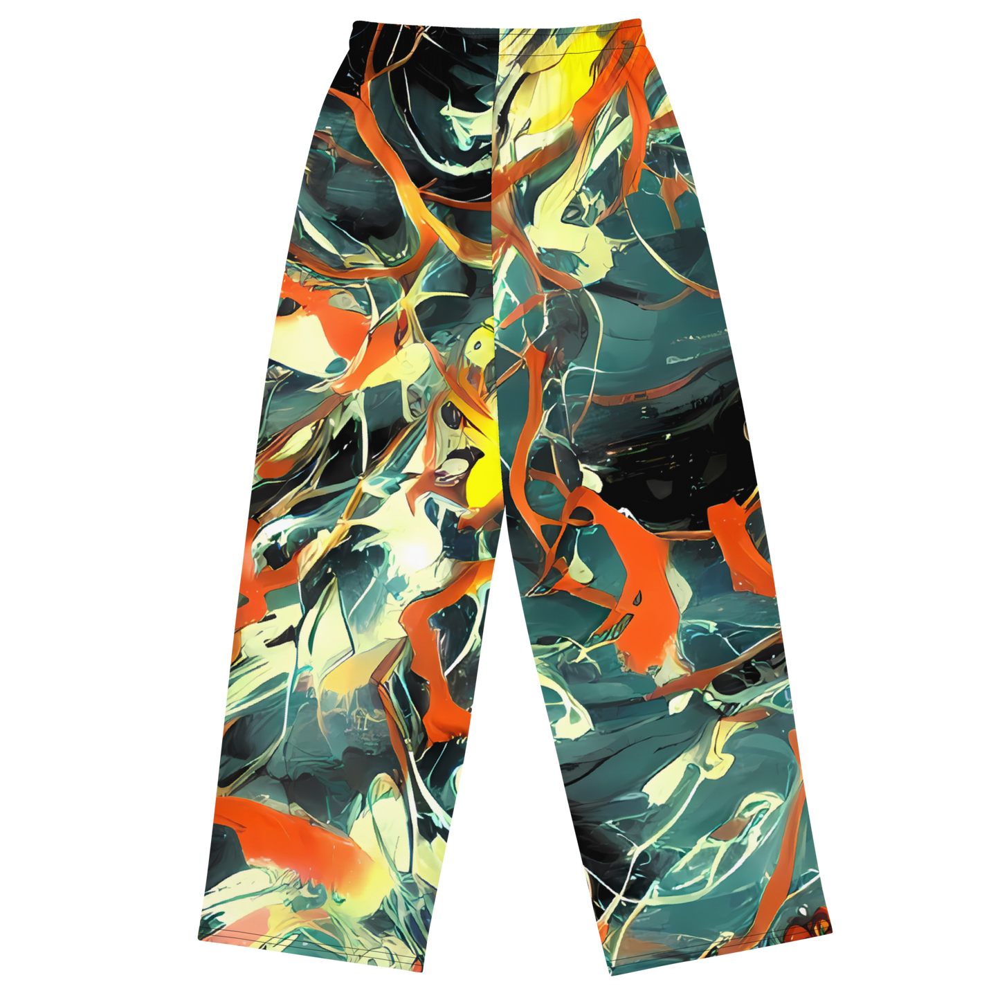 Wide-Leg Pants - Fluid Firestorm