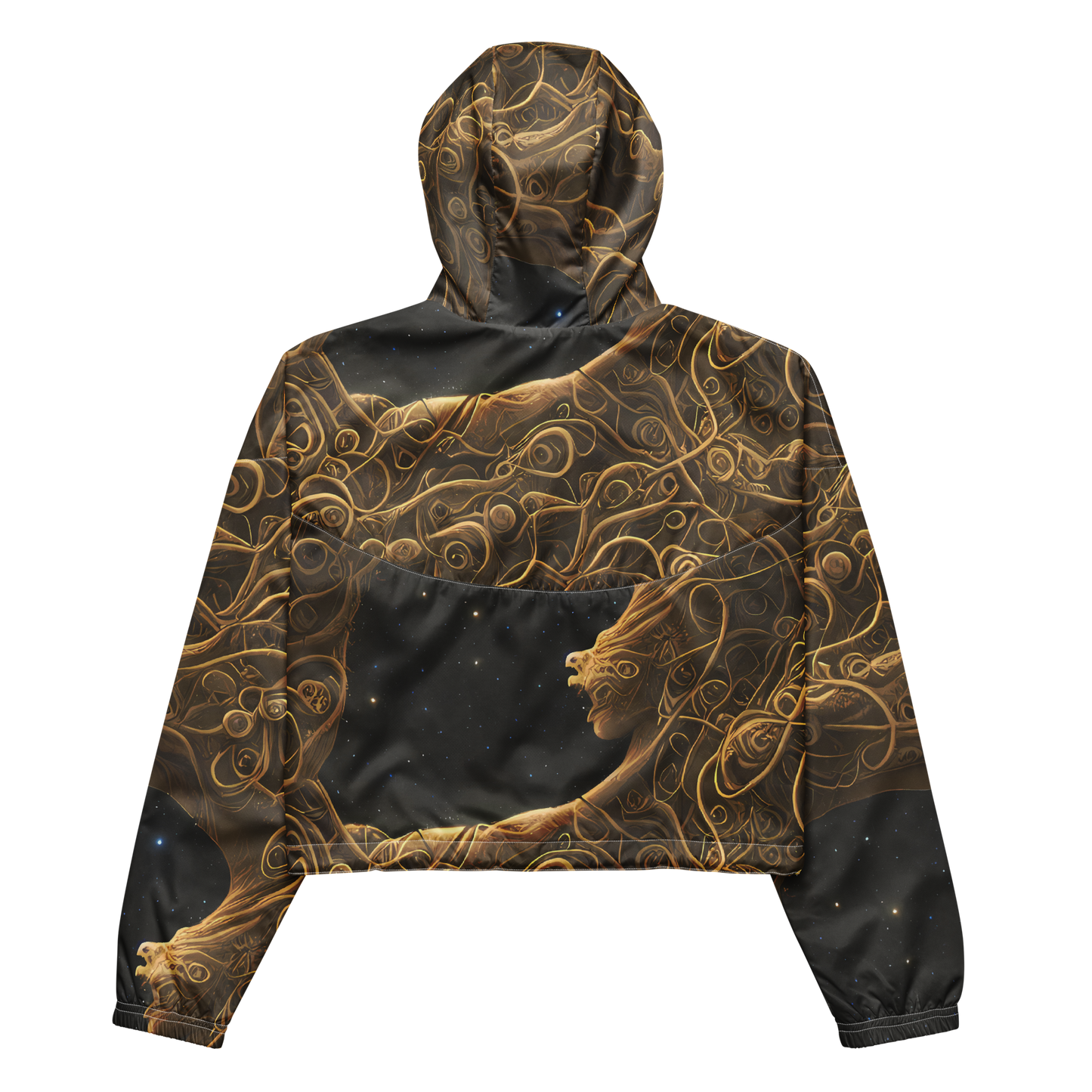 Women's Cropped Windbreaker - Gilded Reverie