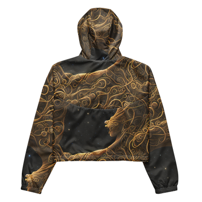 Women's Cropped Windbreaker - Gilded Reverie