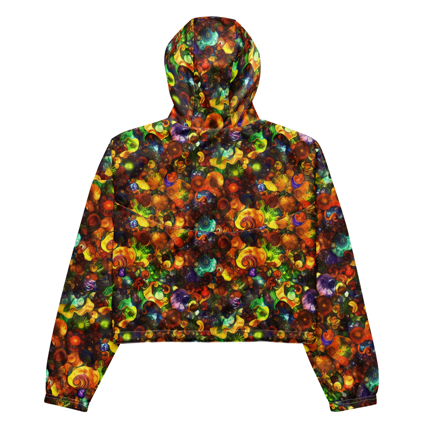 Women's Cropped Windbreaker - Spirals of Splendor