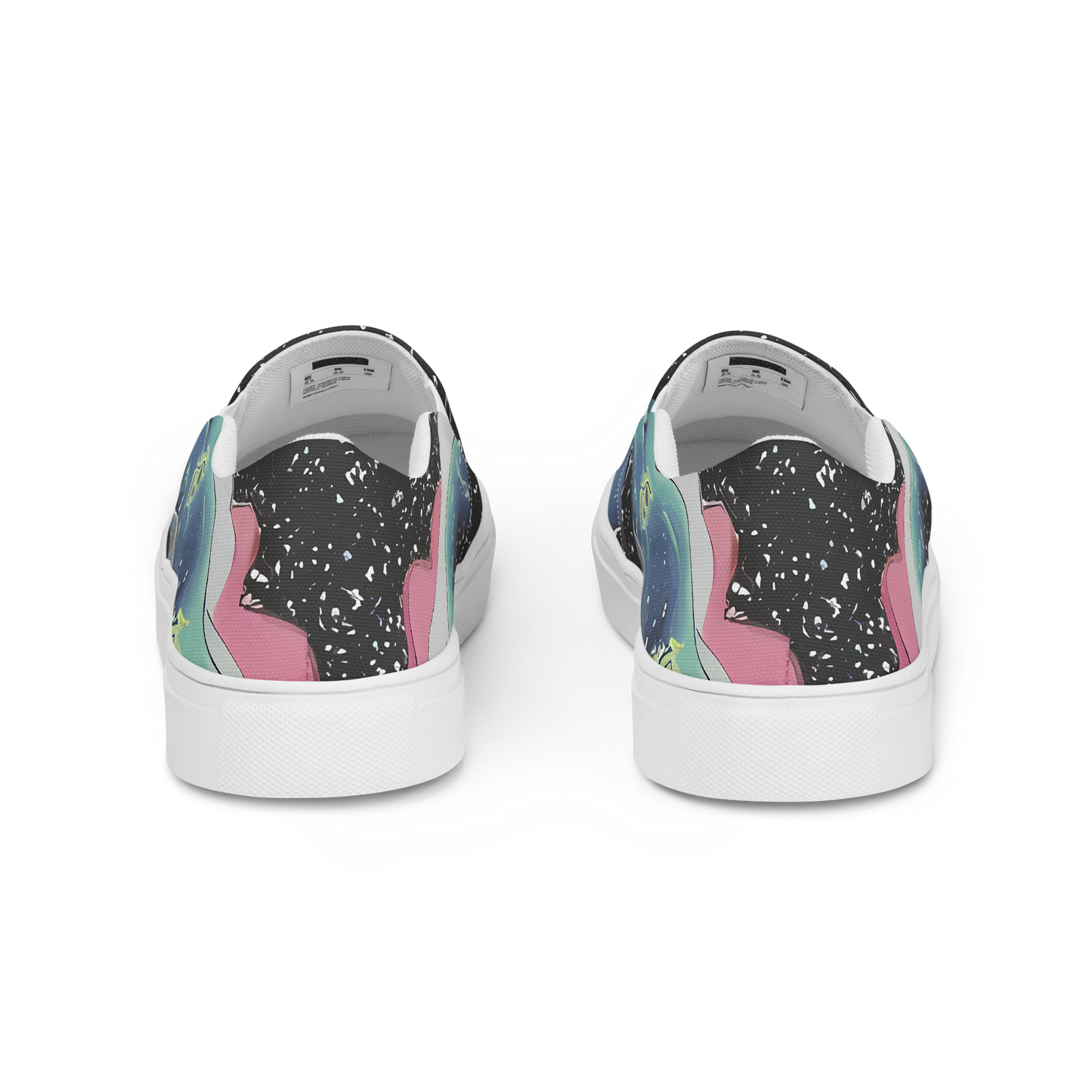 Women's Slip-On Canvas Shoes - Lunar Waves