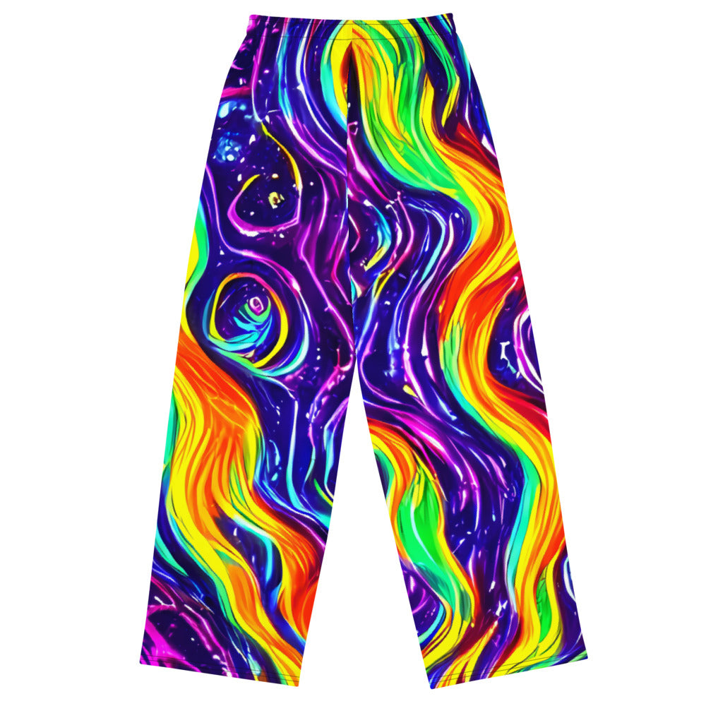 Wide-Leg Pants - Galactic Flames