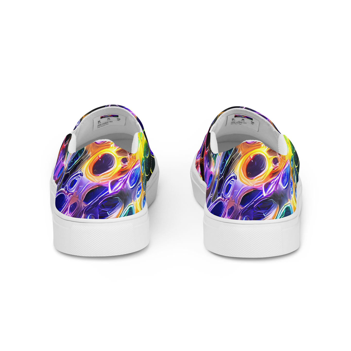 Men's Slip-On Canvas Shoes - Neon Orbits