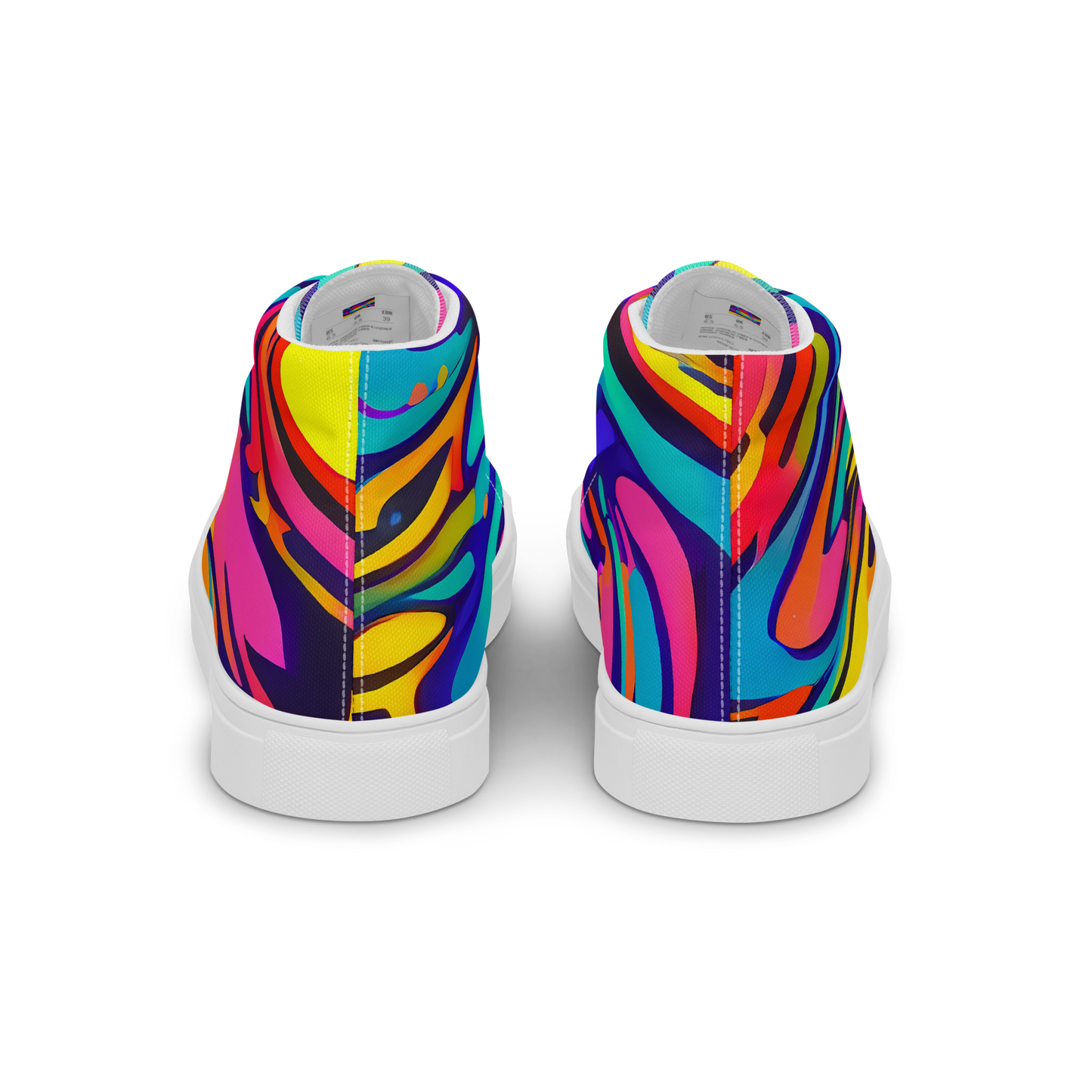 Men's High Top Canvas Shoes - Electric Ecstasy