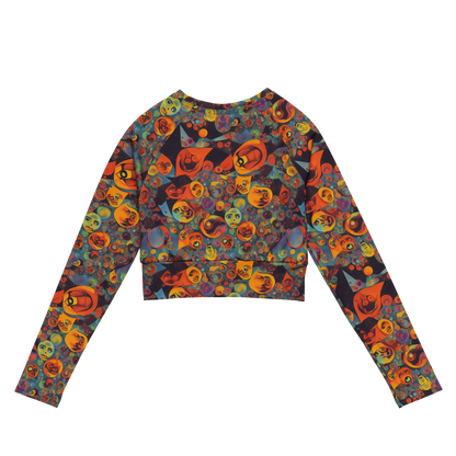 Long Sleeve Crop Top - Galactic Faces