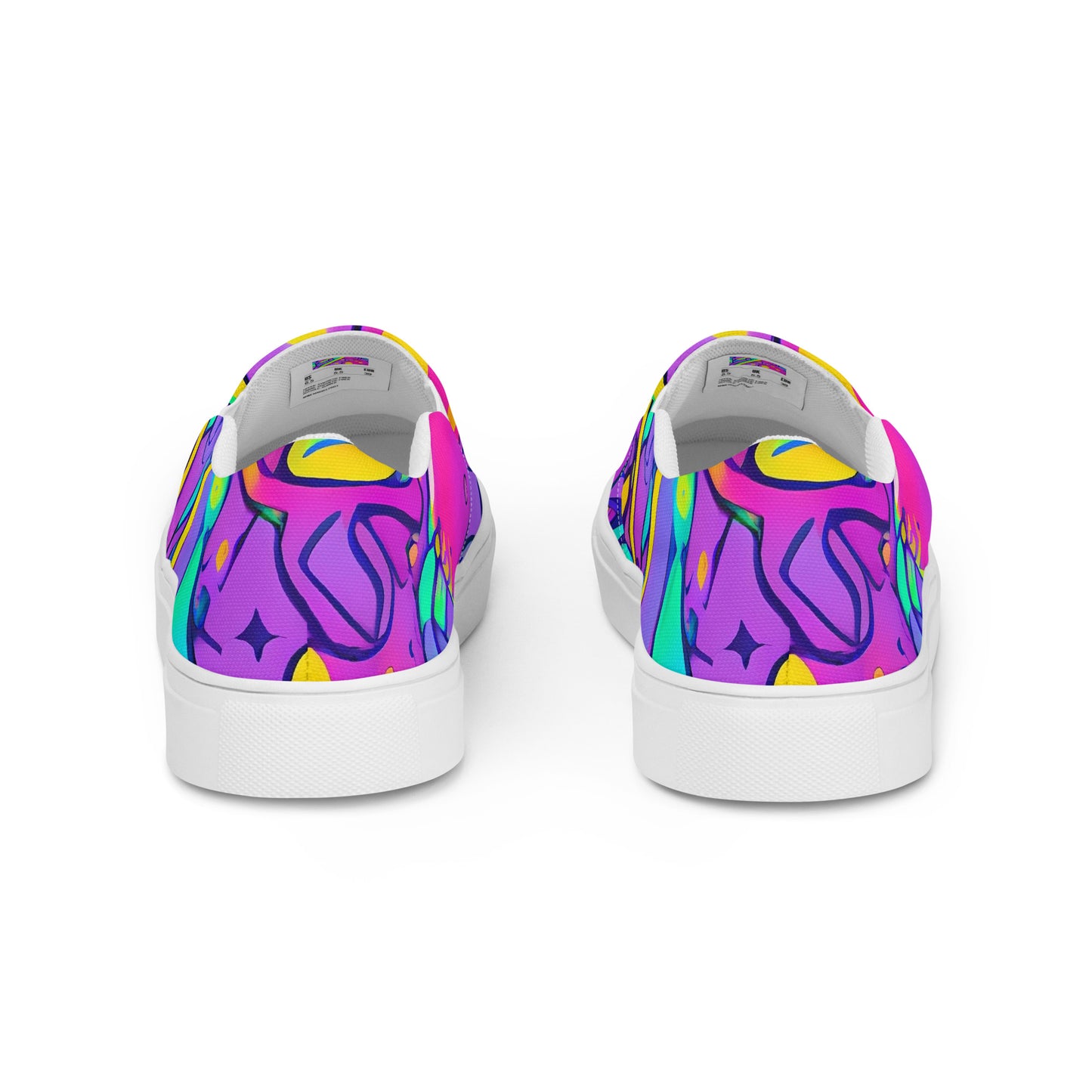 Women's Slip-On Canvas Shoes - Neon Galaxy Whirl