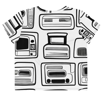 Women's Crop Tee - Techno Echo
