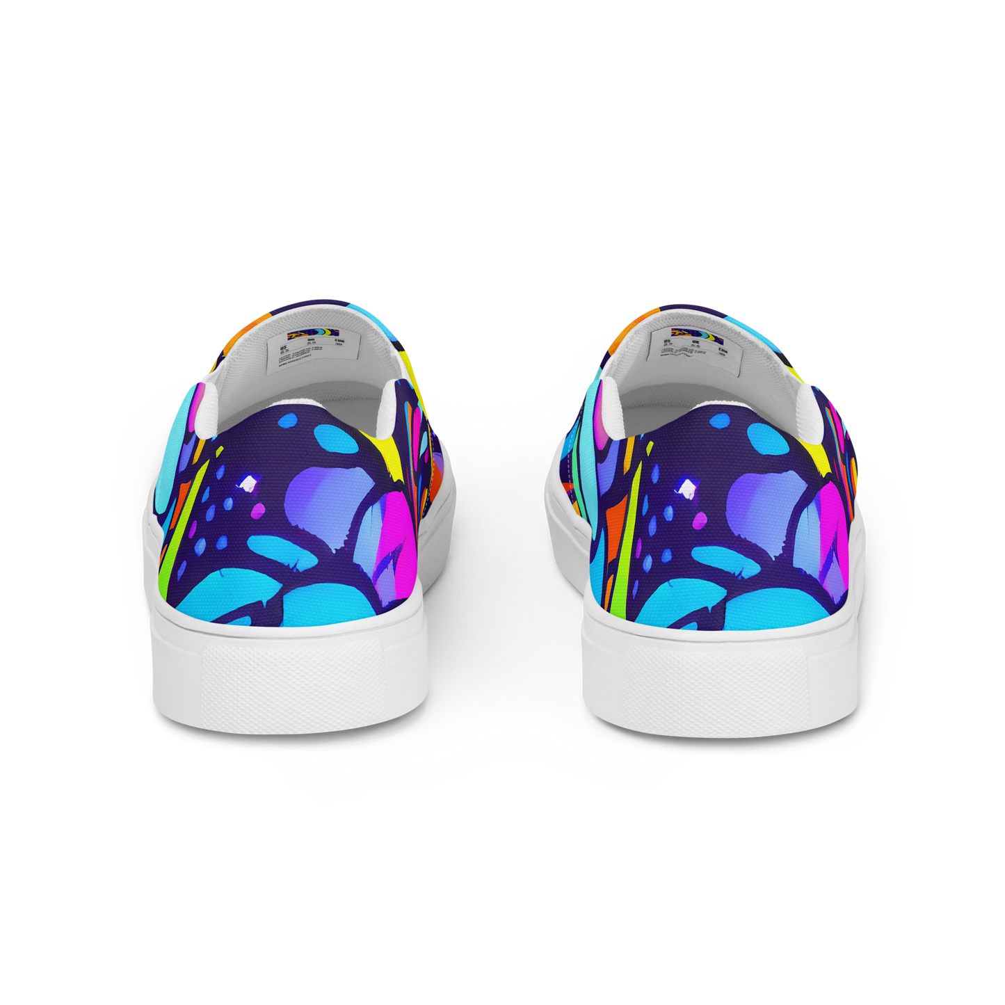 Women's Slip-On Canvas Shoes - Neon Graffscape