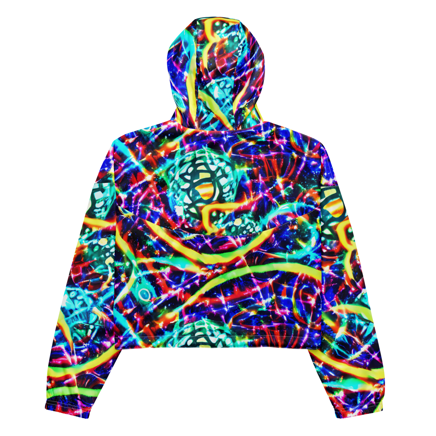 Women's Cropped Windbreaker - Fynesian Galaxy