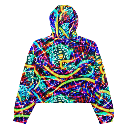 Women's Cropped Windbreaker - Fynesian Galaxy