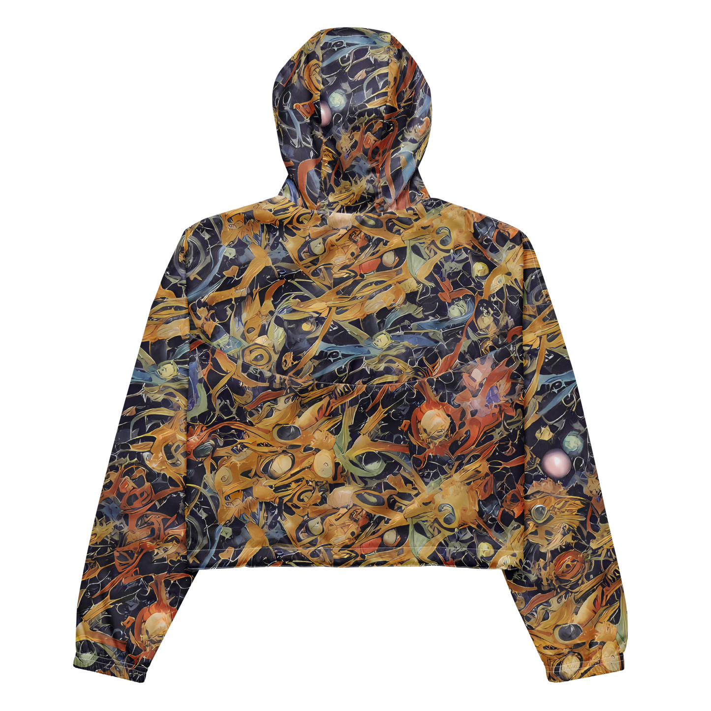 Women's Cropped Windbreaker - Quantum Symmetry