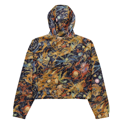 Women's Cropped Windbreaker - Quantum Symmetry