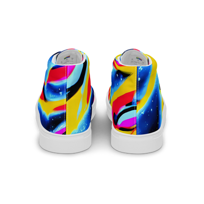 Men's High Top Canvas Shoes - Electric Dreamscape