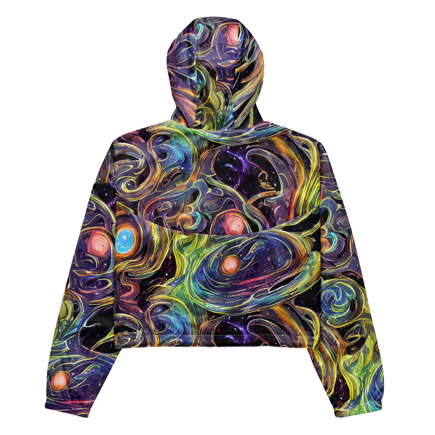 Women's Cropped Windbreaker - Lebacq Swirl