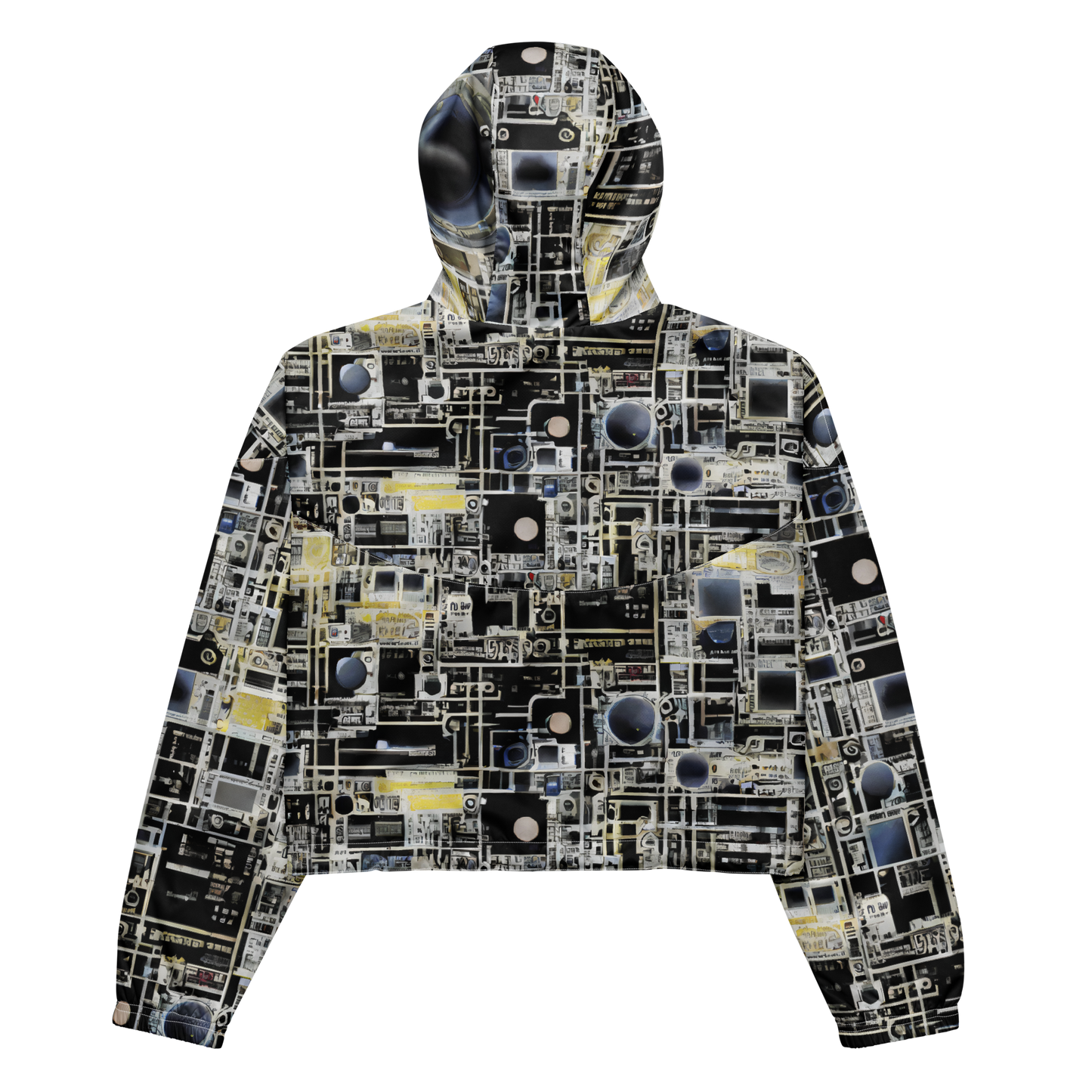 Women's Cropped Windbreaker - High Contrast, As A Texture, David Eugene Henry, Grace English