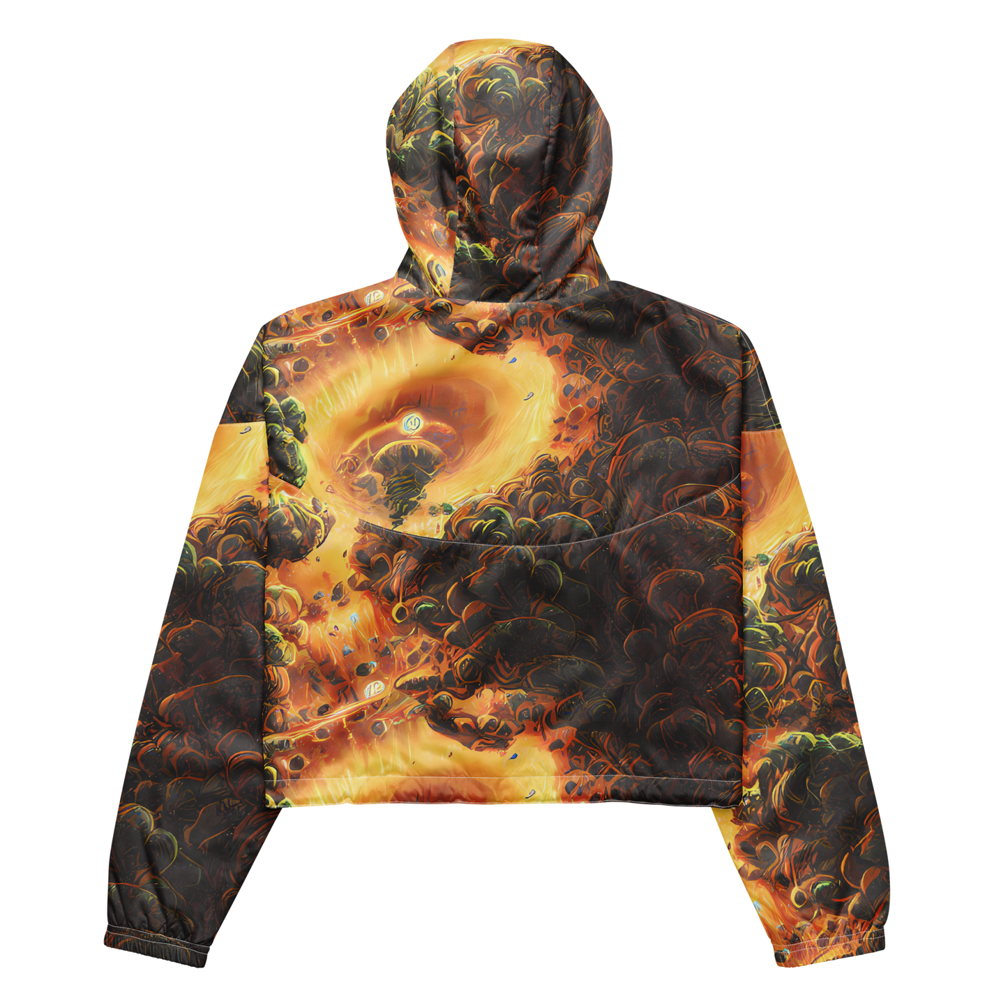 Women's Cropped Windbreaker - Volcanic Cascade