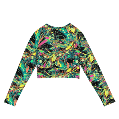 Long Sleeve Crop Top - Cyborg Whirl