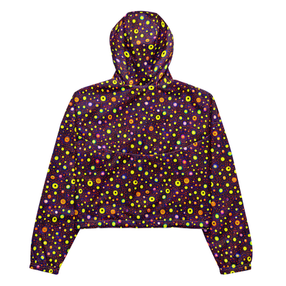 Women's Cropped Windbreaker - Cosmic Dotscape