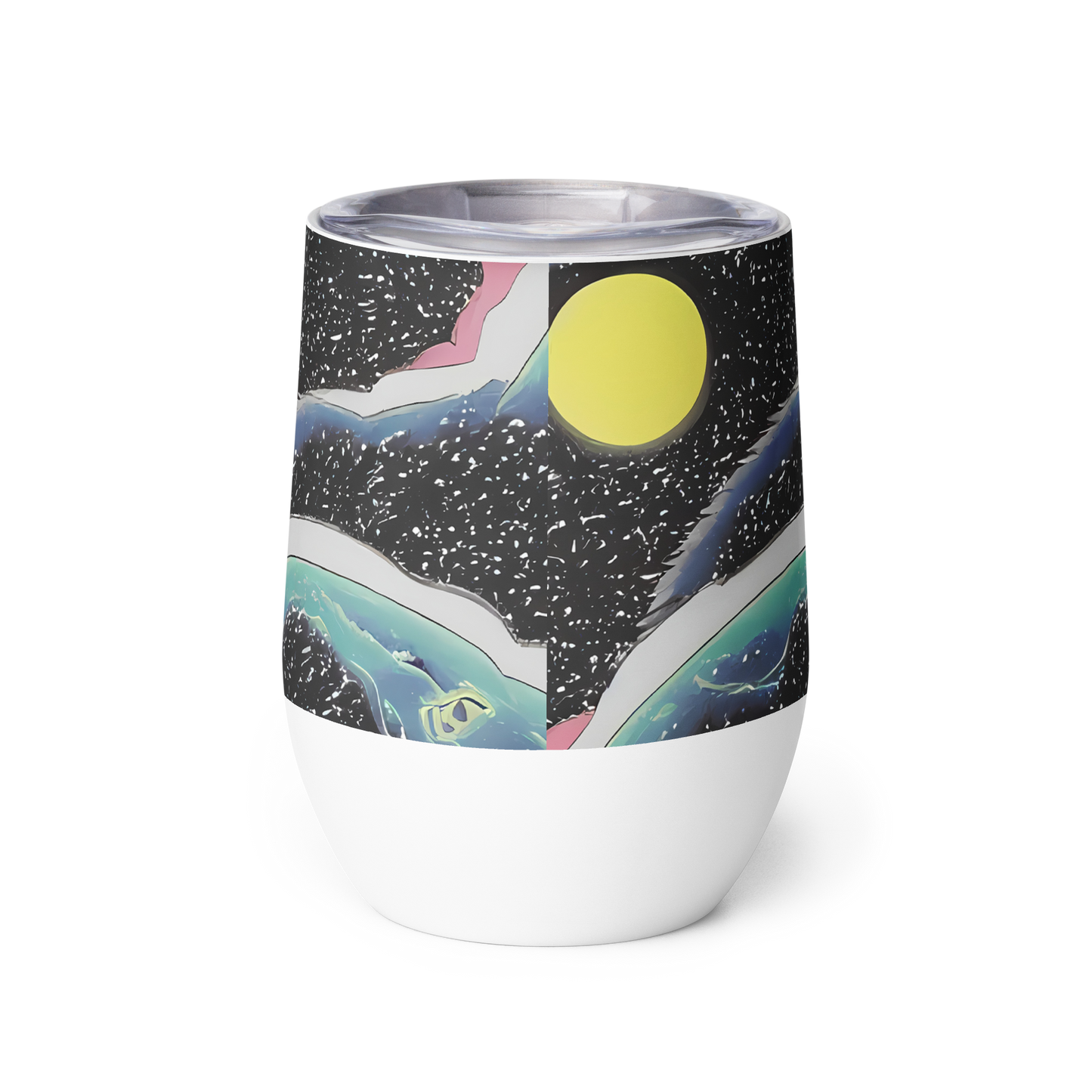 Wine Tumbler - Lunar Waves