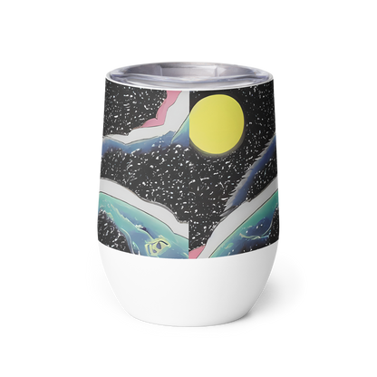 Wine Tumbler - Lunar Waves