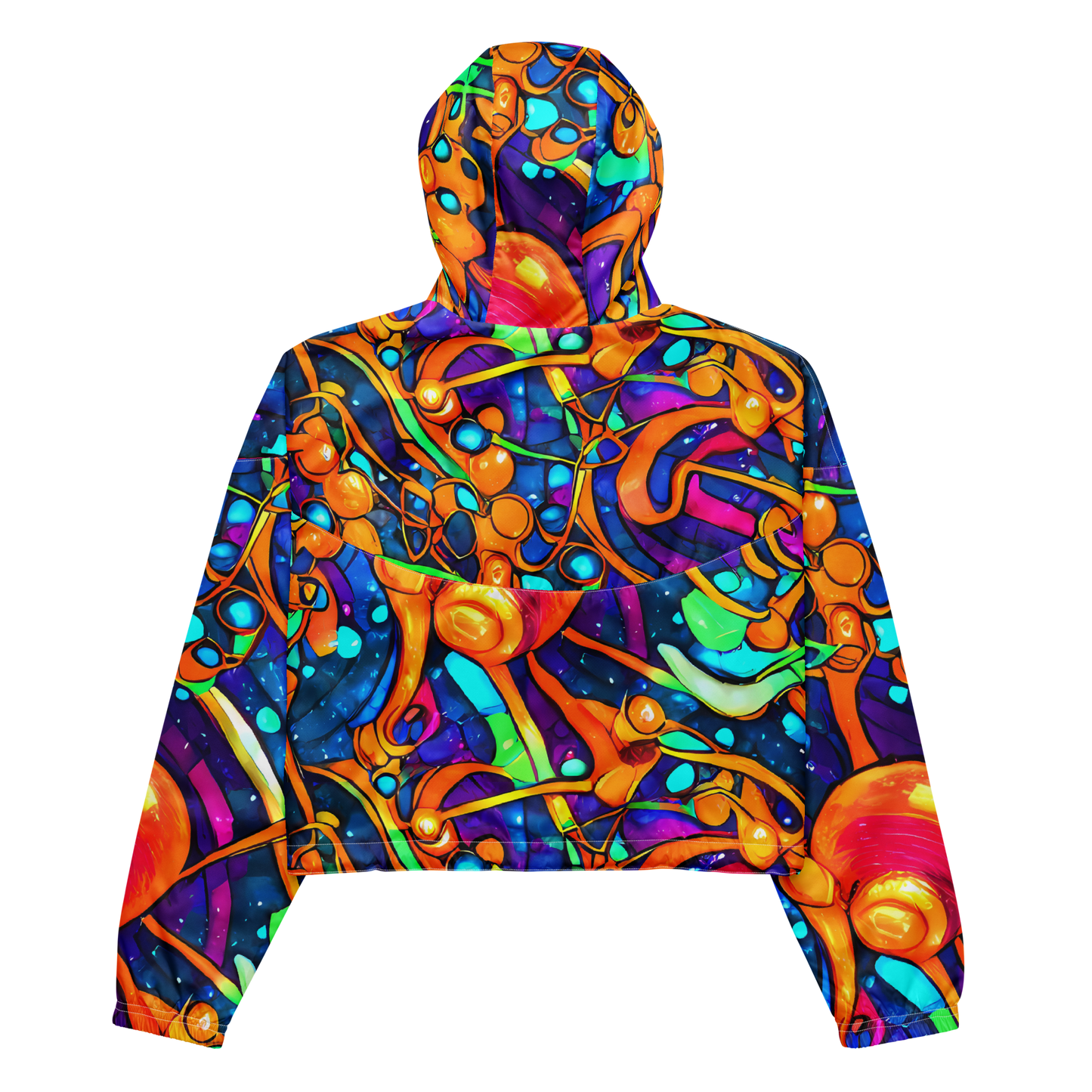 Women's Cropped Windbreaker - Iridescent Nebula