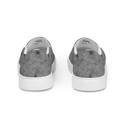 Women's Slip-On Canvas Shoes - Black And White Rhapsody
