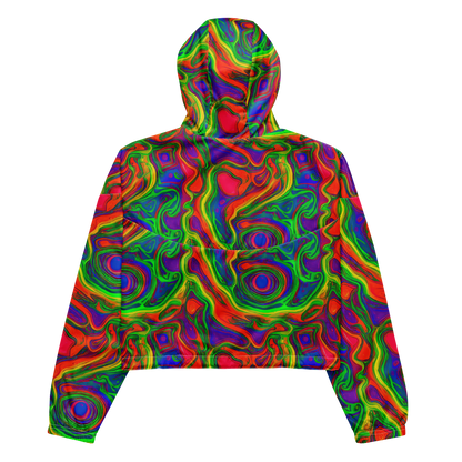 Women's Cropped Windbreaker - Psychedelic Waves