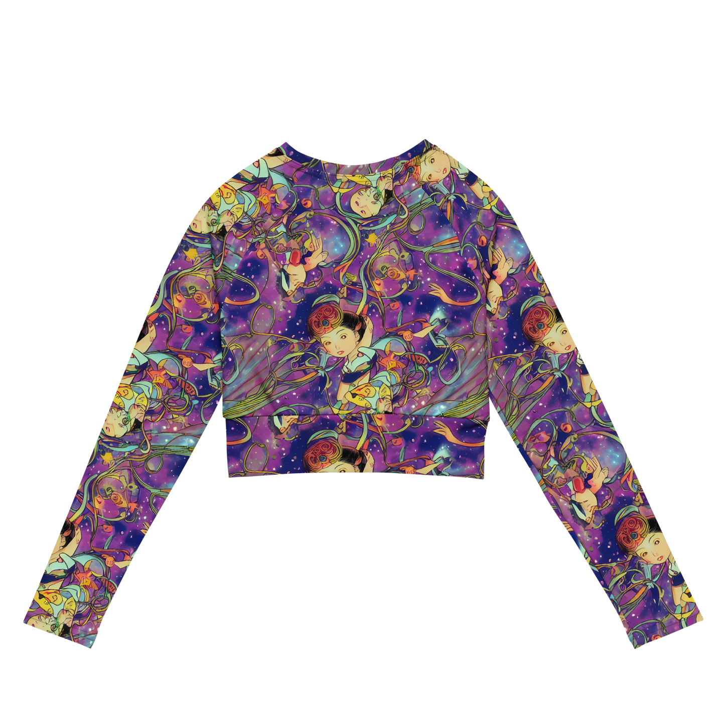 Long Sleeve Crop Top - Spiral of Stardust