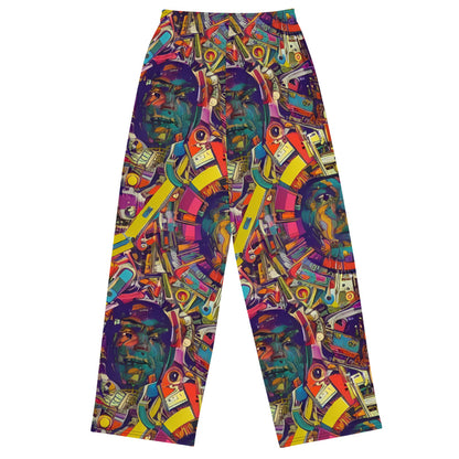 Wide-Leg Pants - Cosmic Collage