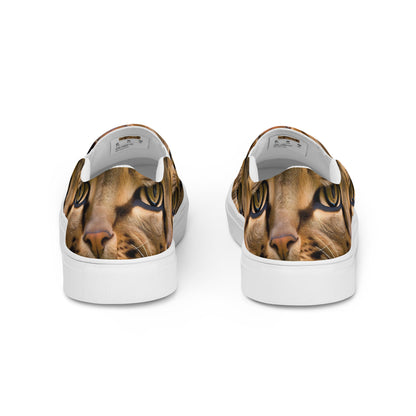 Women's Slip-On Canvas Shoes - Feline Whisper