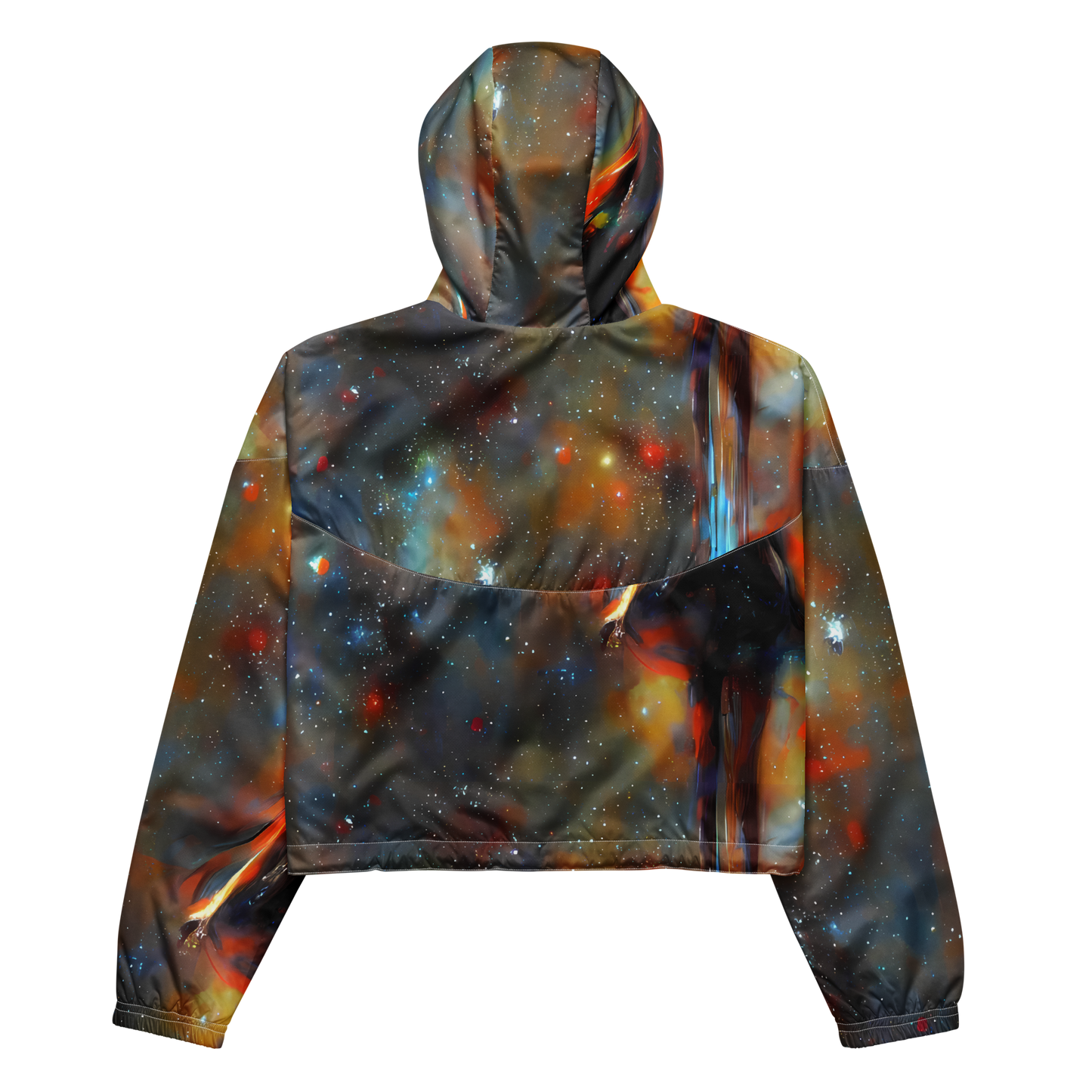 Women's Cropped Windbreaker - Brush Nebula