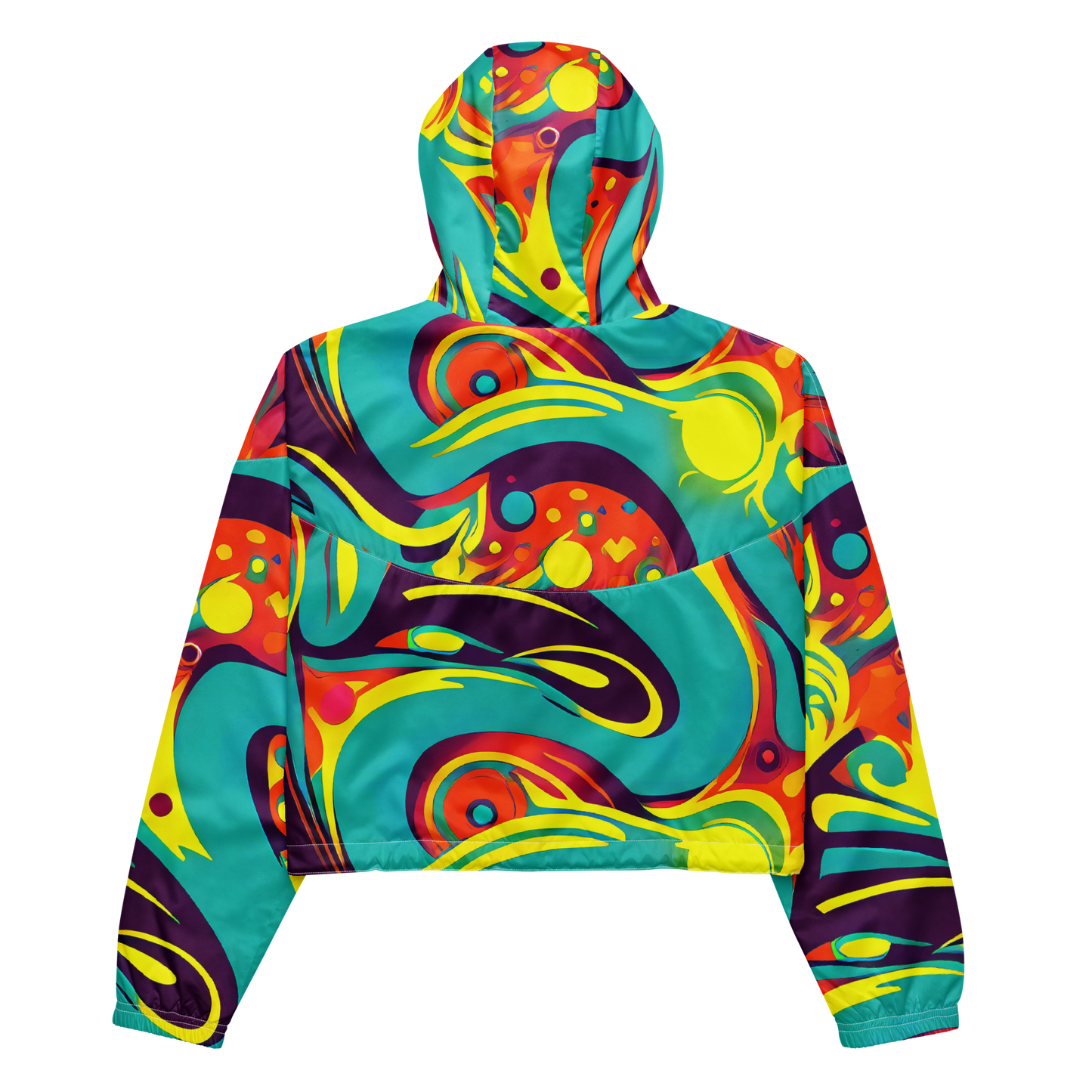 Women's Cropped Windbreaker - Retro Ribbon