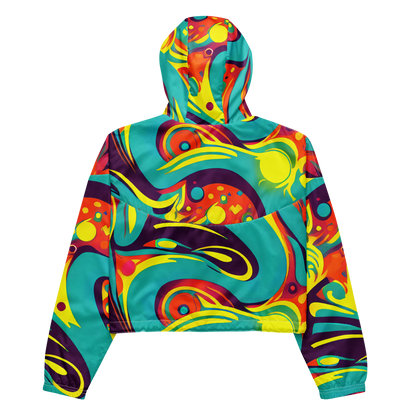 Women's Cropped Windbreaker - Retro Ribbon