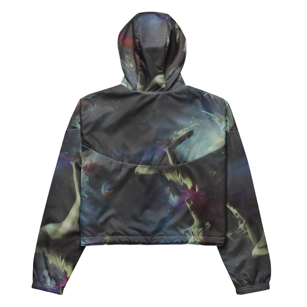 Women's Cropped Windbreaker - Cosmic Dancer