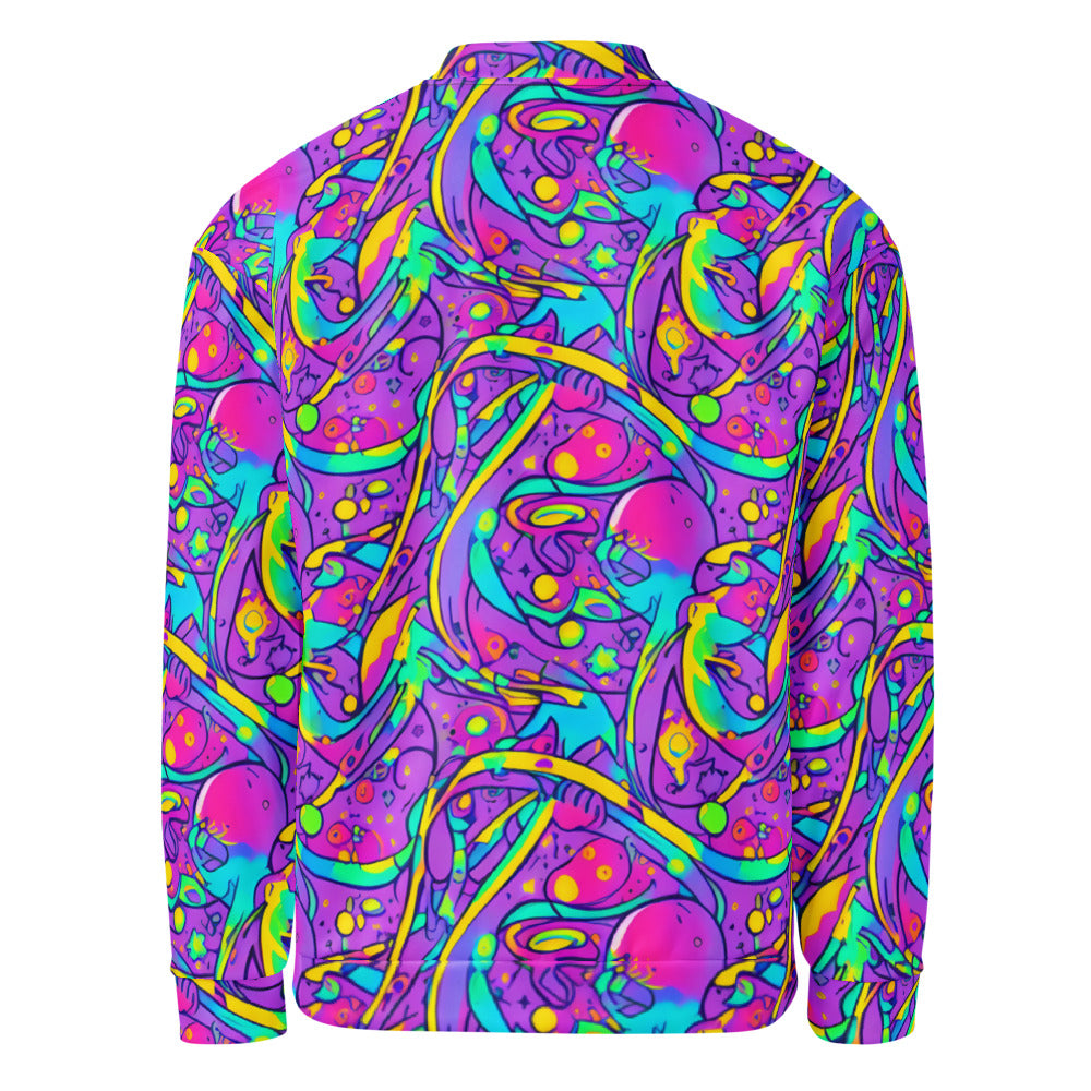 Bomber Jacket - Neon Galaxy Whirl