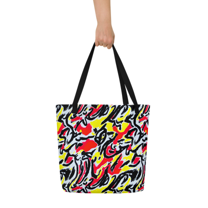 Large Tote Bag w/ Pocket - Cosmic Brushstrokes