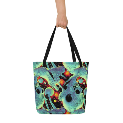 Large Tote Bag w/ Pocket - Galactic Grotesque