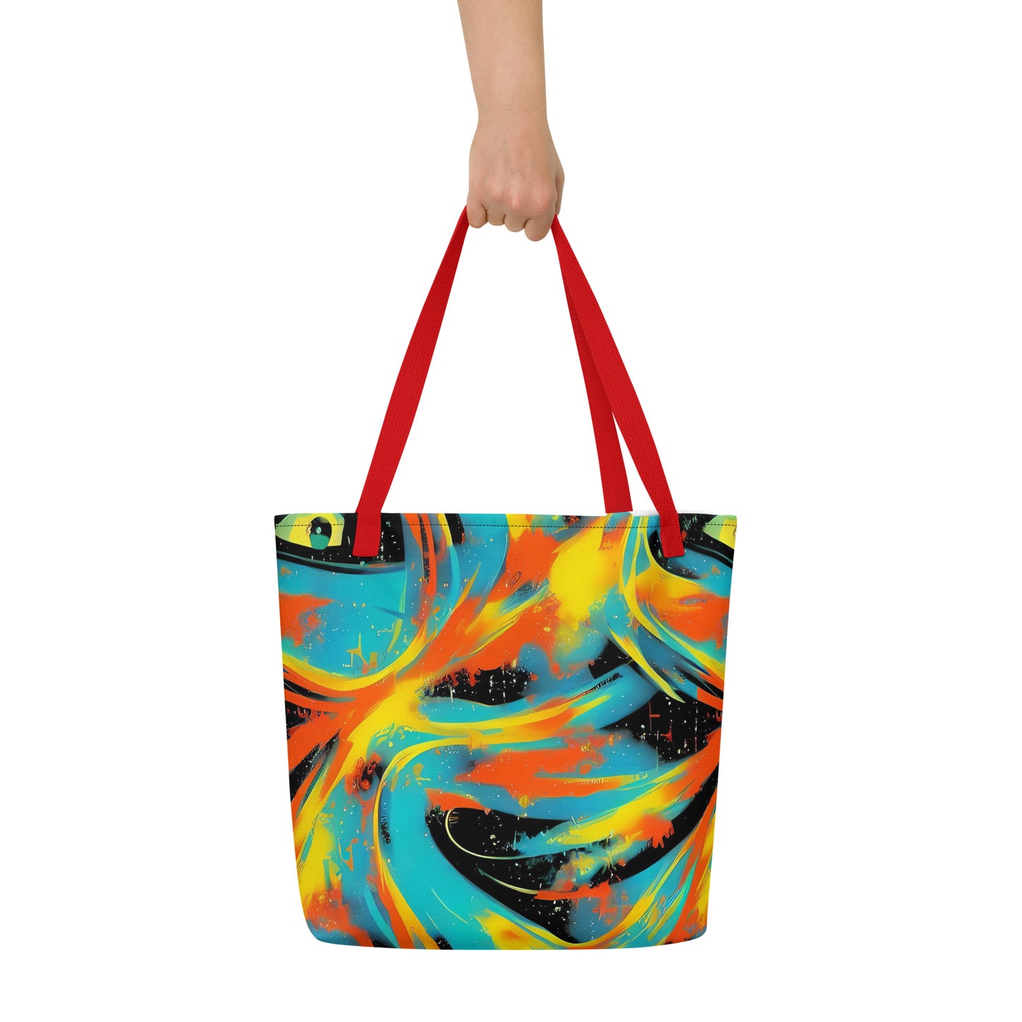 Large Tote Bag w/ Pocket - Solar Swoosh