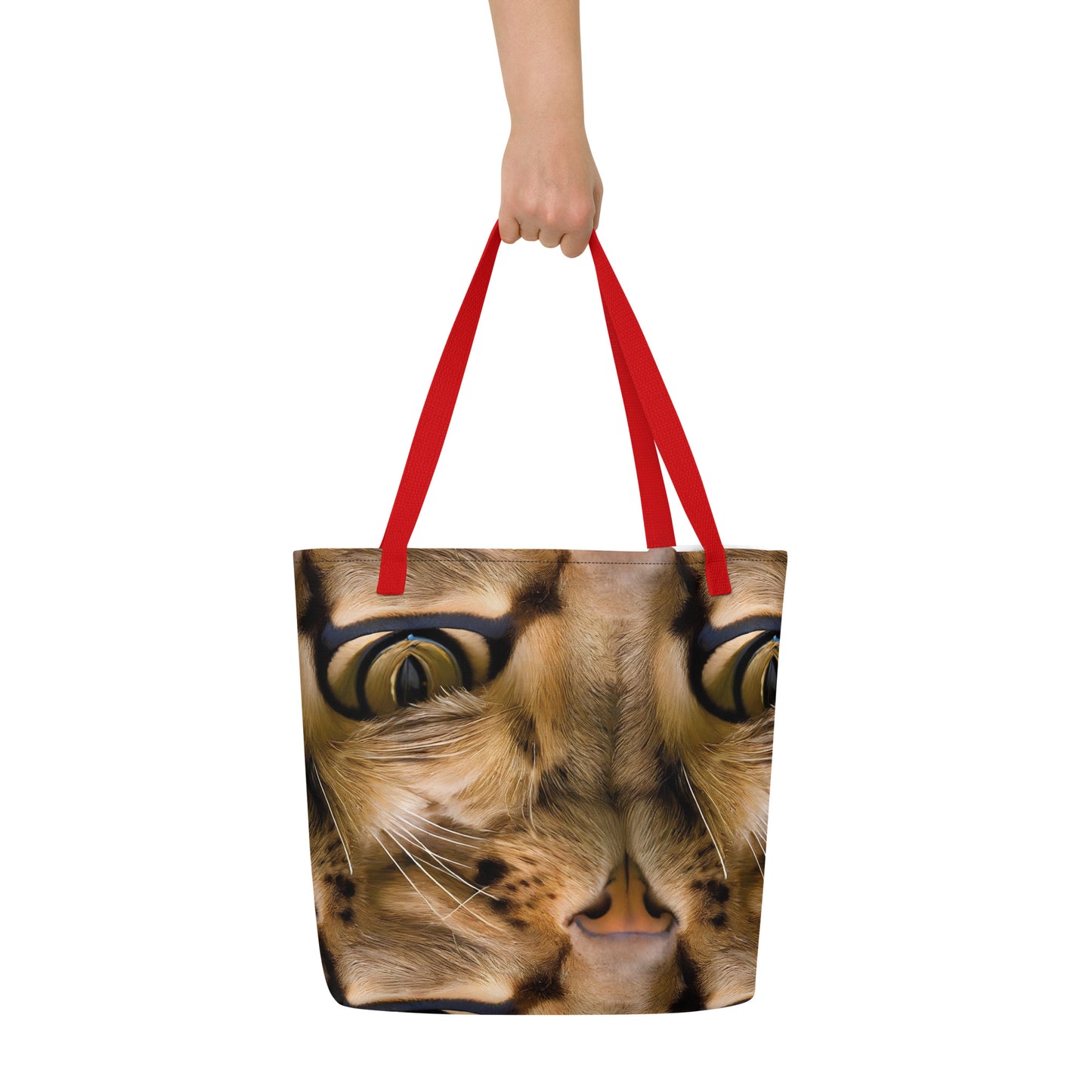 Large Tote Bag w/ Pocket - Feline Whisper