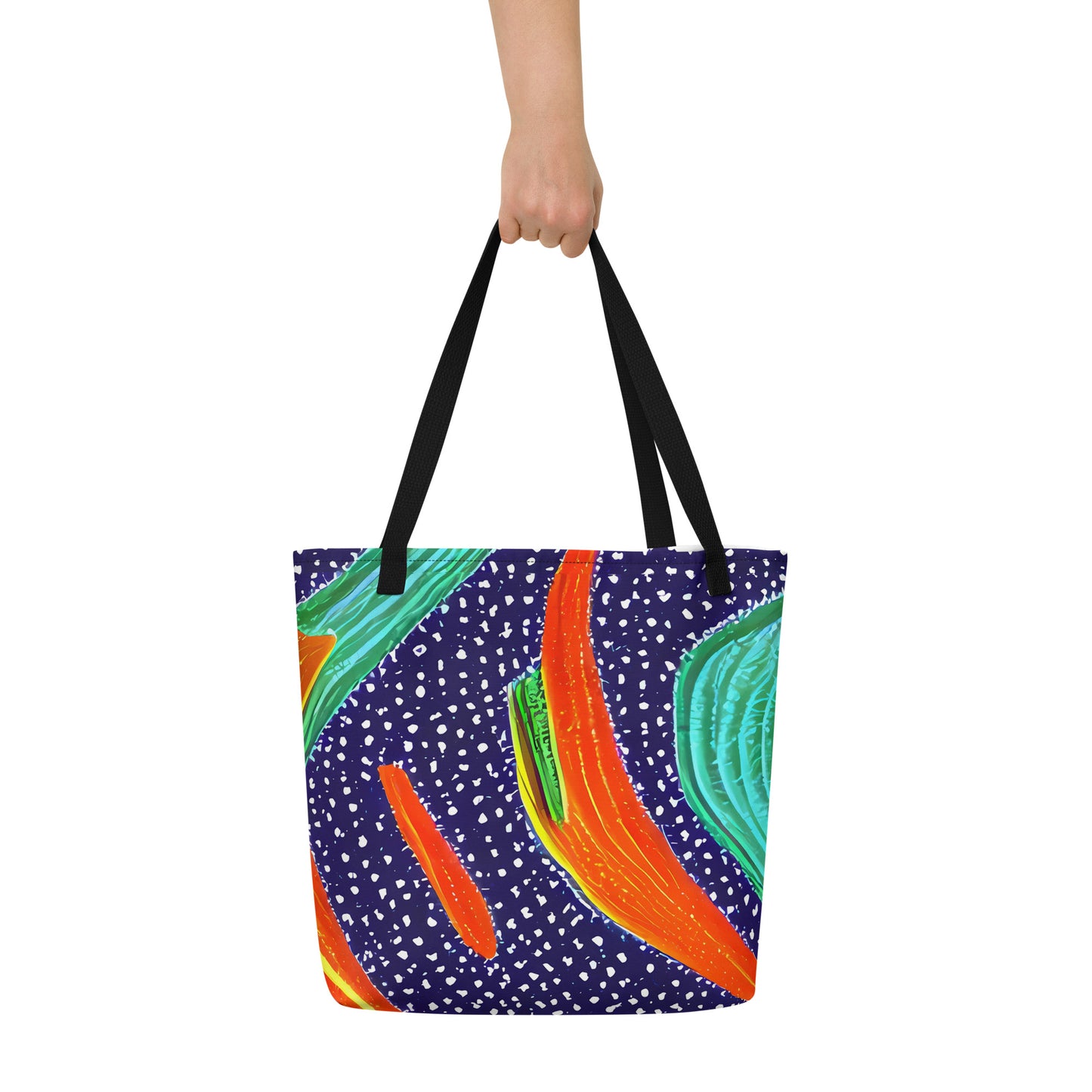 Large Tote Bag w/ Pocket - Jungle Zephyr