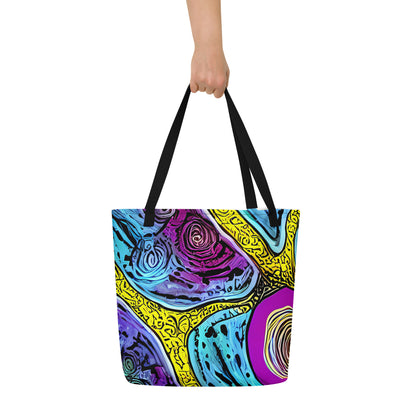 Large Tote Bag w/ Pocket - Orbiting Orbs