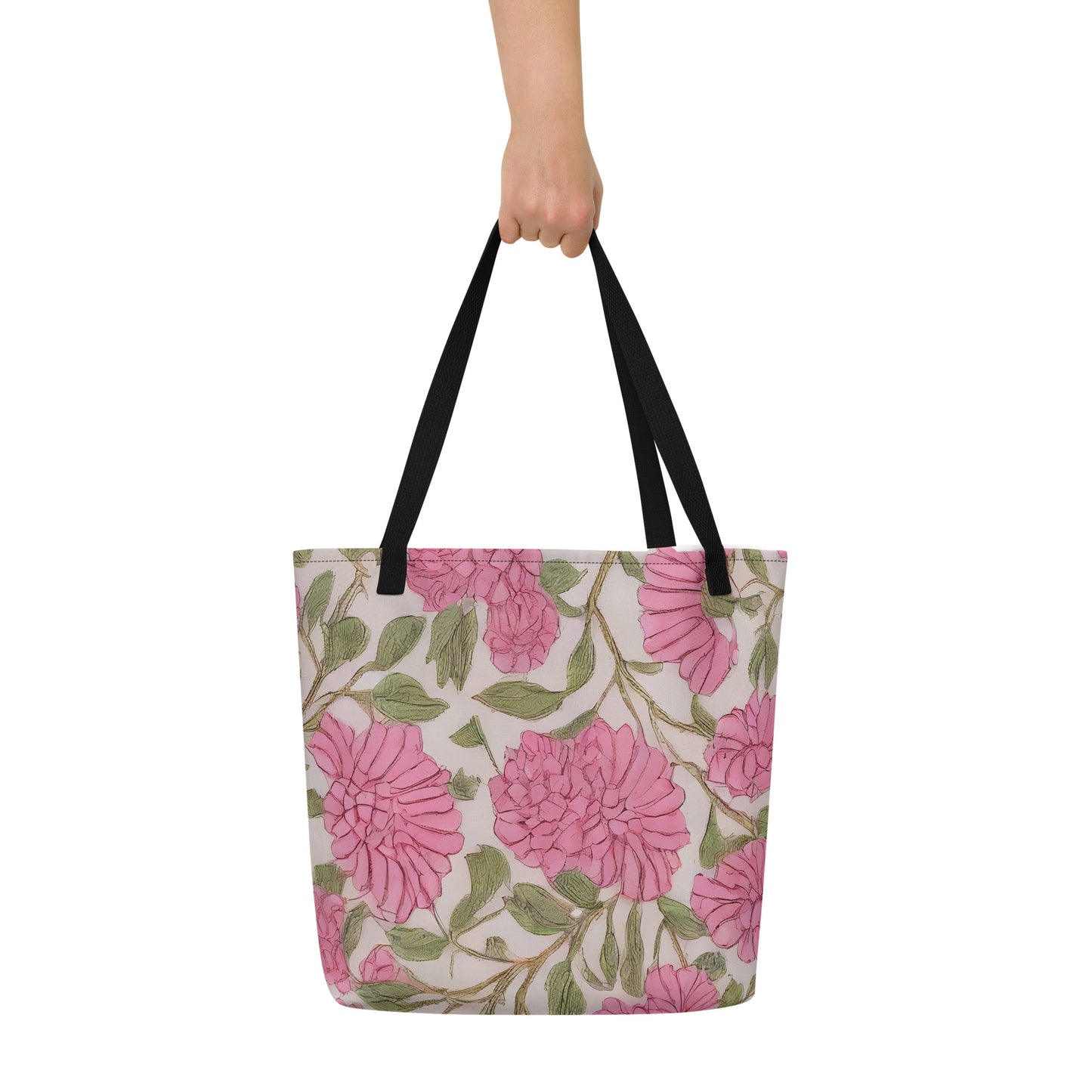 Large Tote Bag w/ Pocket - Blossom Symphony