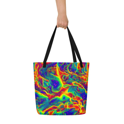 Large Tote Bag w/ Pocket - Nebula Symphony