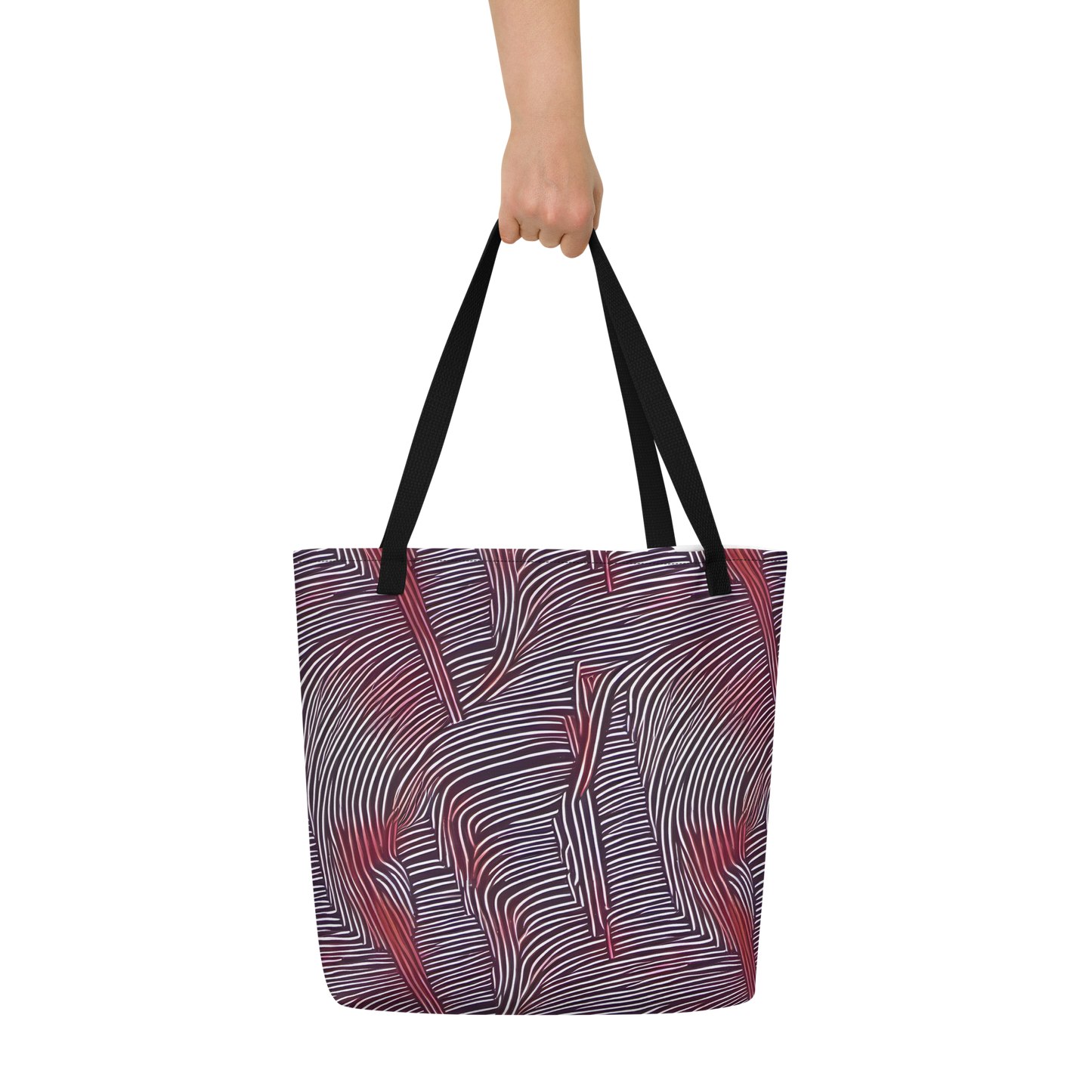 Large Tote Bag w/ Pocket - Nebula Waves