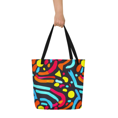 Large Tote Bag w/ Pocket - Midnight Stream
